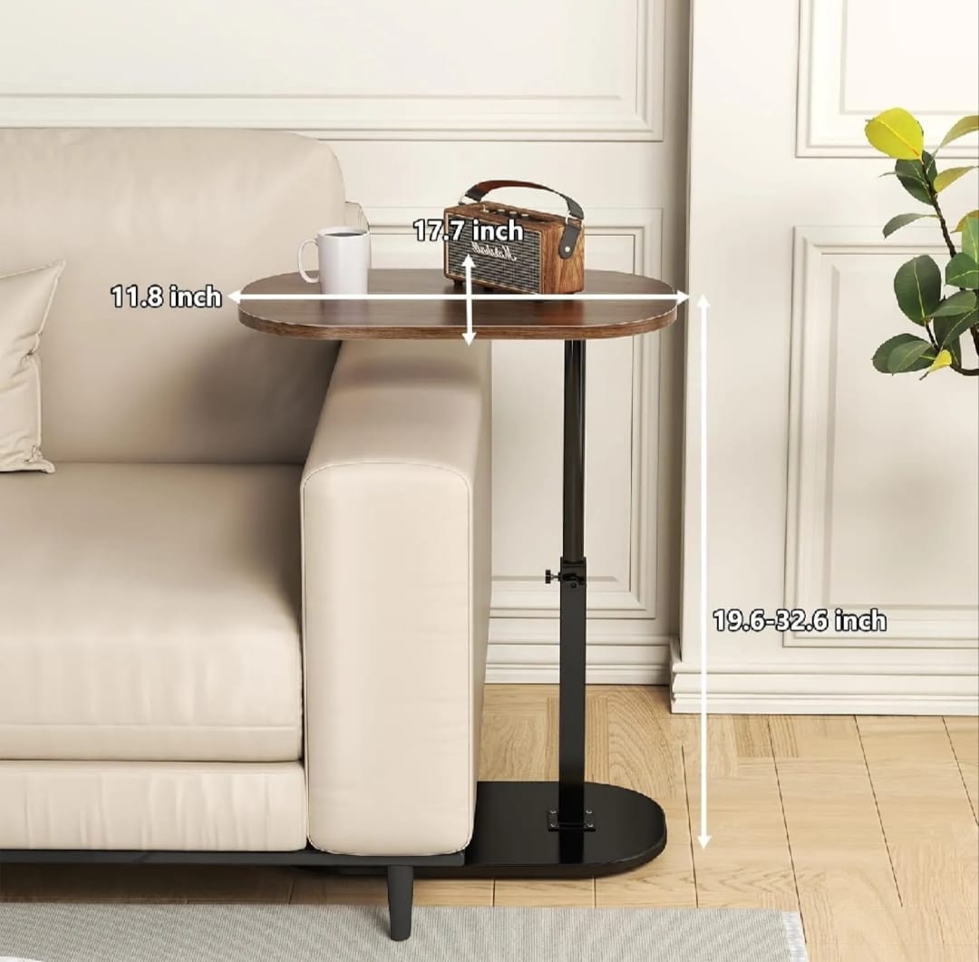 Height Adjustable C-shaped sofa side Table