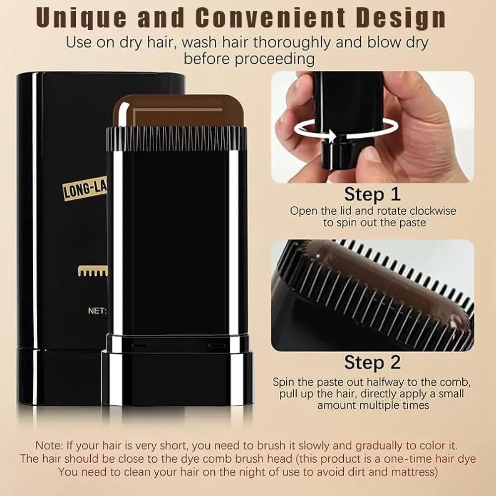 Dye Hair Color Stick – Instant White Hairs Coverage in Seconds